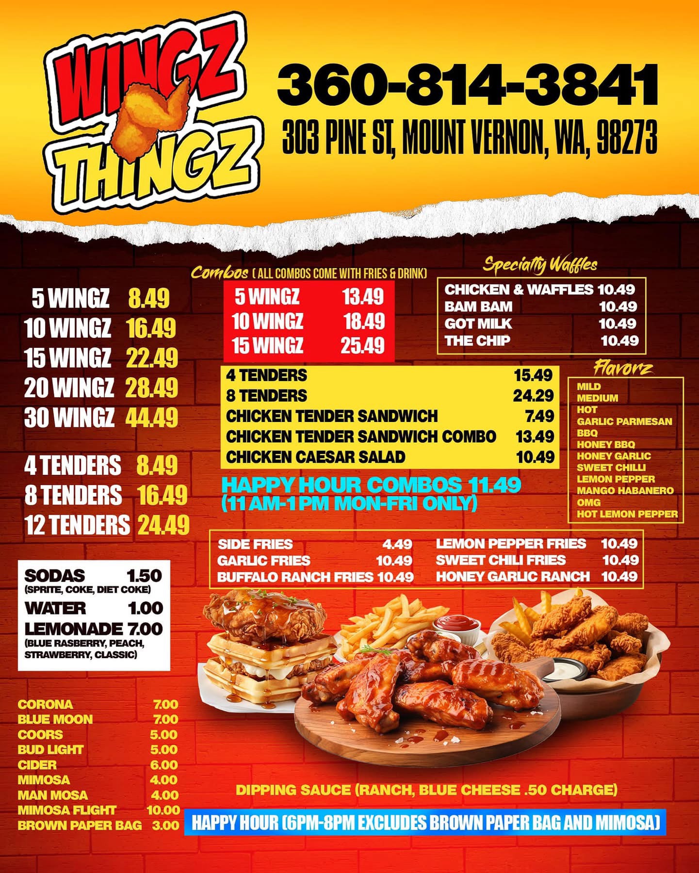 wingz and thingz menu